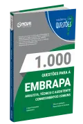 Produto Livro 1.000 Questões Gabaritadas para EMBRAPA - Analista, Técnico e Assistente (Conhecimentos Gerais) - Nova Concursos