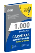 Produto Livro 1.000 Questões Gabaritadas para Carreiras Administrativas - Auxiliar e Técnico - Nova Concursos
