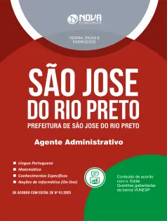 Apostila Prefeitura de São José do Rio Preto - SP 2025 - Agente Administrativo