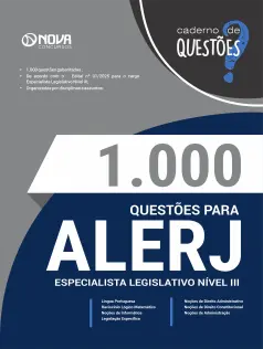 Livro 1000 Questões Gabaritadas para ALERJ - Especialista Legislativo Nível III