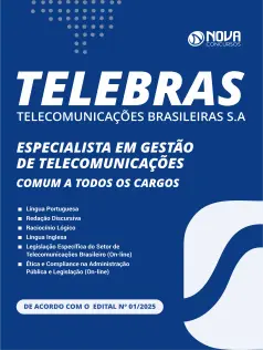 Apostila Telebrás 2026 em PDF - Especialista em Gestão em Telecomunicações - Comum aos Cargos
