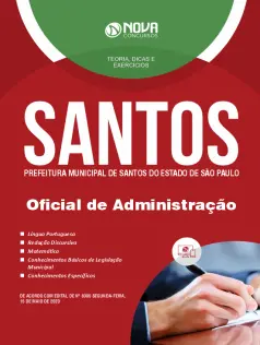 Apostila Prefeitura de Santos - SP em PDF - Oficial de Administração