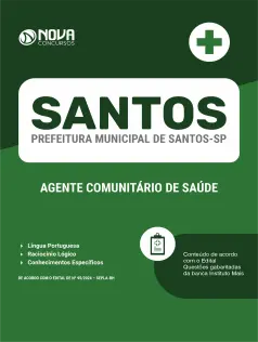 Apostila Prefeitura de Santos - SP 2024 - Agente Comunitário de Saúde