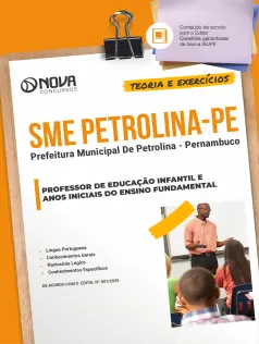 Apostila Prefeitura de Petrolina - PE em PDF 2025 - Professor de Educação Infantil e Anos Iniciais do Ensino Fundamental