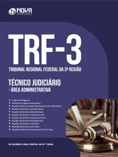 Apostila TRF 3 em PDF 2024 - Técnico Judiciário - Área Administrativa
