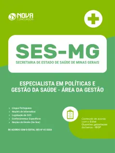 Apostila SES-MG 2026 em PDF - Especialista em Políticas e Gestão da Saúde (EPGS) - Área de Gestão