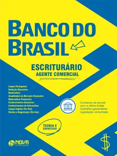 Apostila Banco do Brasil em PDF 2024 - Escriturário - Agente Comercial