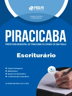 Apostila Prefeitura de Piracicaba - SP em PDF - Escriturário