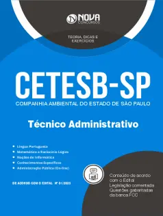 Apostila CETESB-SP em PDF 2024 - Técnico Administrativo