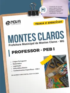 Apostila Prefeitura de Montes Claros - MG em PDF 2024 - Professor de Educação Básica - PEB I