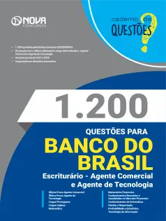 Livro 1.200 Questões Gabaritadas para o Banco do Brasil 2026 em PDF - Escriturário - Agente Comercial e Agente de Tecnologia