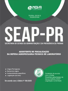 Apostila SEAP-PR 2025 em PDF - Assistente de Fiscalização da Defesa Agropecuária - Técnico de Laboratório