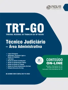 Apostila TRT-GO em PDF - Técnico Judiciário - Área Administrativa