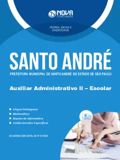 Apostila Prefeitura de Santo André - SP em PDF - Auxiliar Administrativo II - Escolar