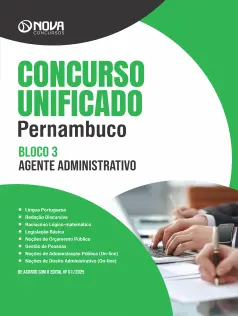 Apostila Concurso Unificado Pernambuco 2025 - Bloco 3 - Nível Médio - Agente Administrativo