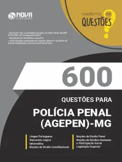Caderno 600 Questões Gabaritadas Polícia Penal-MG (PP-MG)