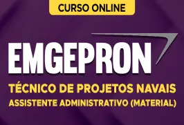 Curso online Curso EMGEPRON 2026 - Técnico de Projetos Navais - Assistente Administrativo (Material) - Nova Concursos
