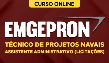 Curso online Curso EMGEPRON 2026 - Técnico de Projetos Navais - Assistente Administrativo (Licitações) - Nova Concursos