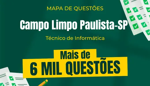 Produto Mapa de Questões Online - Câm. Campo Limpo Paulista-SP - Técnico de Informática - 6 Mil Questões - Nova Concursos