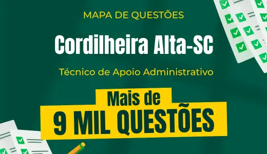 Produto Mapa de Questões Online - Pref. Cordilheira Alta-SC - Técnico de Apoio Administrativo - 9 Mil Questões - Nova Concursos