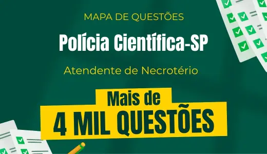 Produto Mapa de Questões - Polícia Científica-SP - Atendente de Necrotério Policial - 4 Mil Questões - Nova Concursos