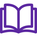 ícone libro aberto roxo