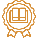 Selo com livro laranja