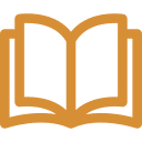 Ícone livro aberto - laranja