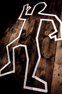 Dead man outline on floor