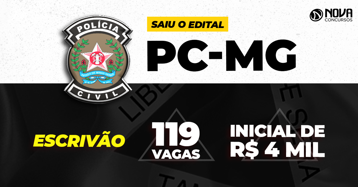 CONCURSO PC MG - ESCRIVÃO: PROVAS OBJETIVAS À VISTA!