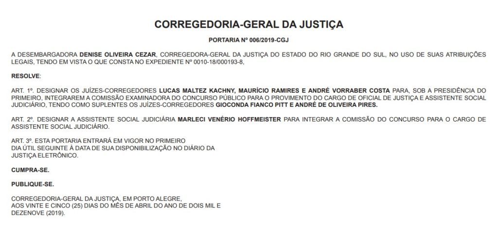 Portaria TJ-RS
