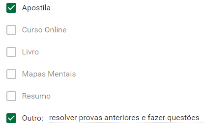 Materiais usados por Márcia, aprovada no Concurso DPE-RS
