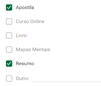 Materiais usados por Ana Luisa, aprovada no Concurso EBSERH
