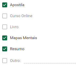 Materiais usados por Marcelo, aprovado no Concurso da PM-SP