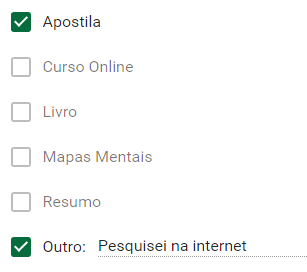 Materiais usados por André, aprovado no Concurso Guarda de Araçatuba