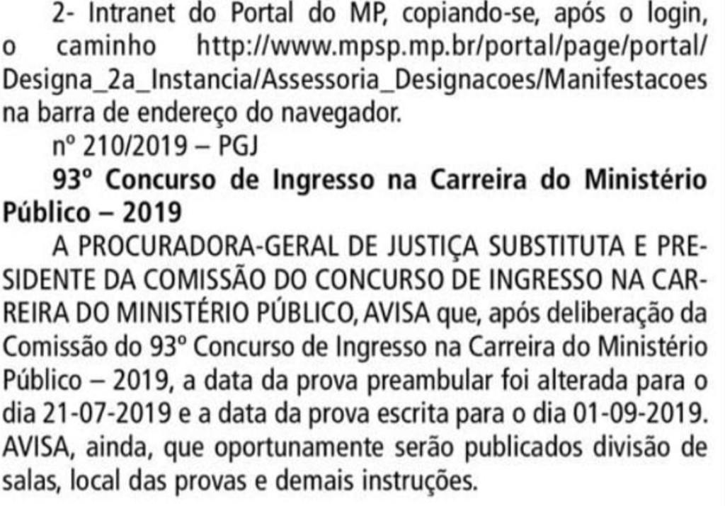 Concurso MP-SP Promotor: Data das provas são alteradas! 1 Nova-MP-SP-Promotor