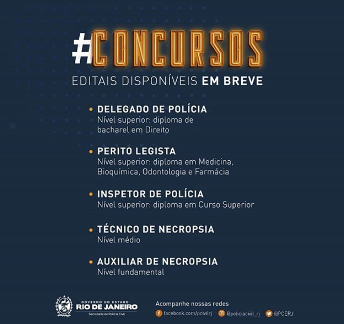 Concurso PC RJ: CONFIRA os detalhes dos cargos ofertados! 2 Nova-PCRJ