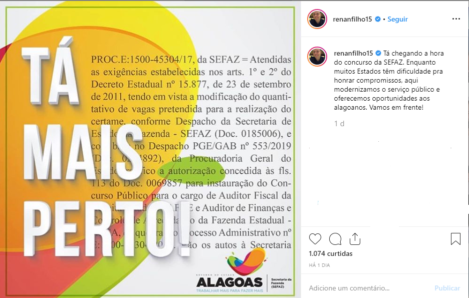 Concurso SEFAZ AL: Edital será publicado em agosto! 1 SEFAZ AL governador