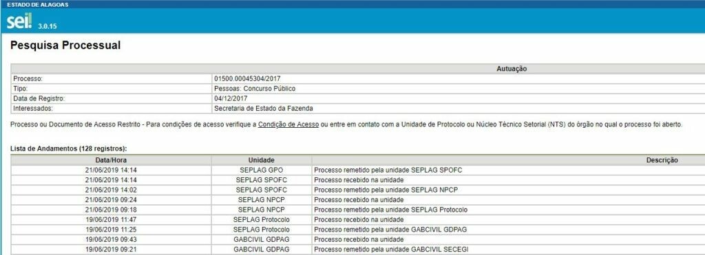Sefaz AL Tramitações