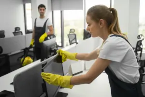 Agente de serviços gerais atuando