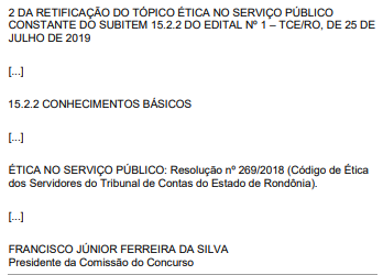 Concurso TCE RO: Confira a retificação do edital do certame! 1 TCE RO