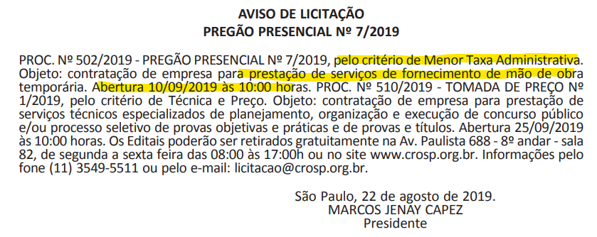 Concurso CRO SP: Órgão aguarda proposta de bancas! 1 imagem 02