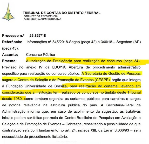 Concurso TCDF: Certame é autorizado, oferta será de 12 vagas! 3 333