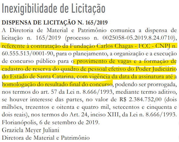 Concurso TJ SC: Banca organizadora é escolhida! 1 TJ SC 08