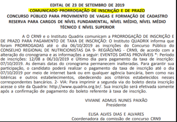 Concurso CRN9 MG: Inscrições do certame foram prorrogadas! 1 image132