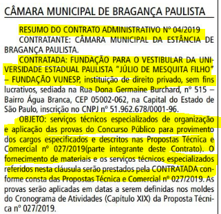 Concurso Câmara de Bragança Paulista - SP: Banca organizadora contratada! 1 imagem