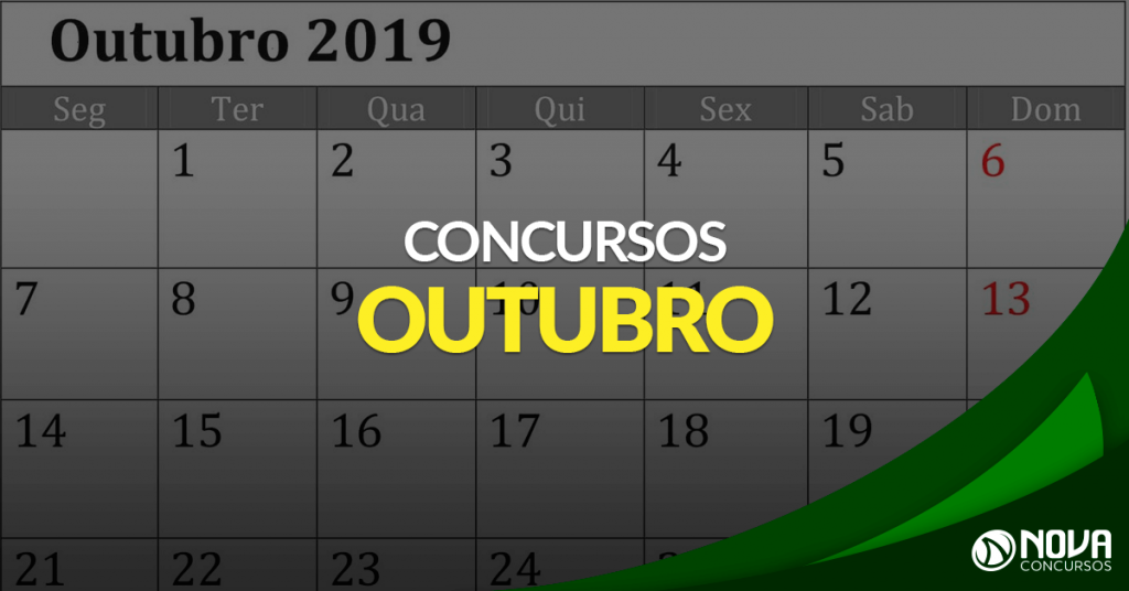 Concursos Outubro: Mais de 7 mil vagas com 19 editais previstos!