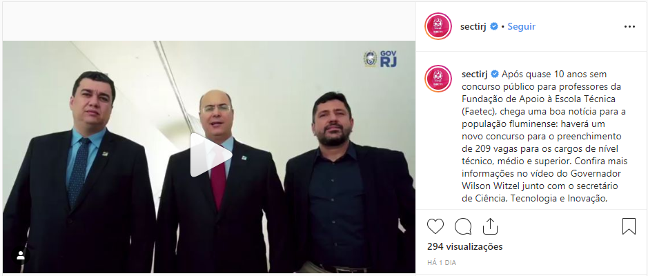 Concurso Faetec: Governador confirma edital para o mês de outubro! 1 Faetec
