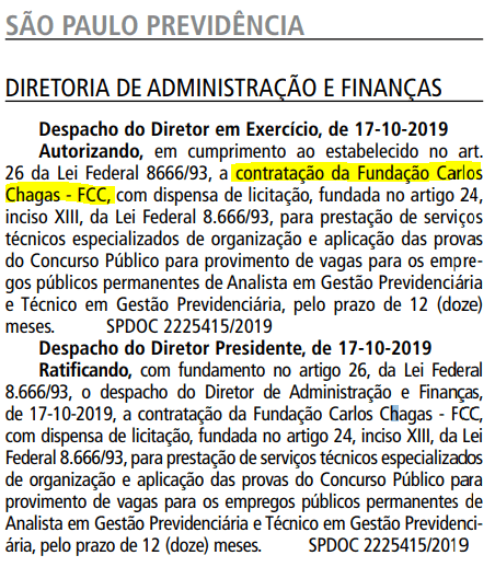 Concurso SPPREV: Banca organizadora do certame é definida! 1 Organizadora SPPREV