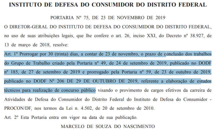 Concurso Procon-DF: Estudos para novo certame serão finalizados em Dezembro! 1 Procon DF